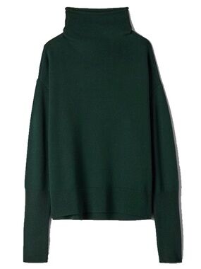 ARITZIA Wilfred Cyprie, Green Mockneck Sweater - Merino Wool